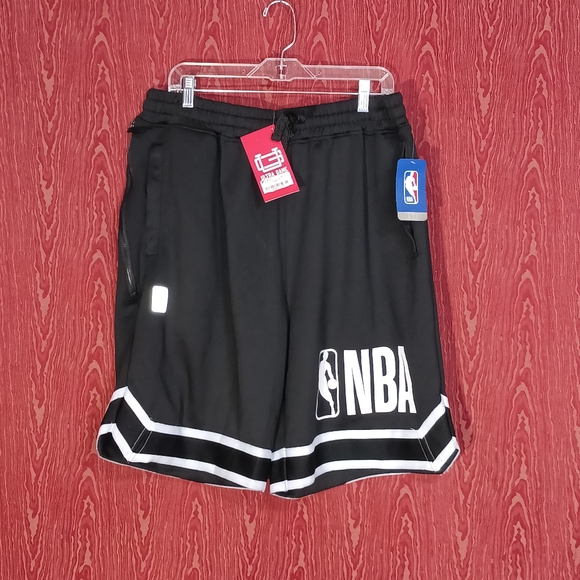 NBA ULTRA GAME Black/White Embroidered Heavy Black Athletic Shorts Size XL - Picture 1 of 16